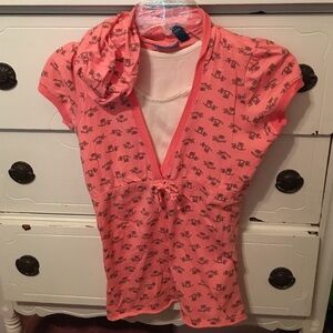 Owl print hoodie shirt